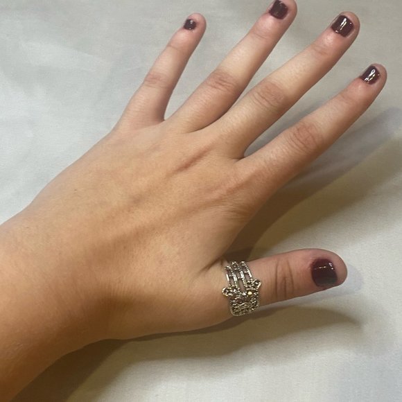 Spiritual Silver Boho Hand Ring Stackable Alternative Ring Goth Grunge Punk - Picture 7 of 9